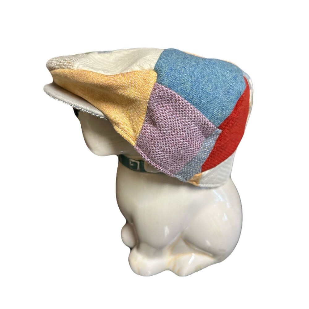 NEW Hanna Hats of Donegal Size XXL Pure Wool Vintage Patchwork Flat Touring Cap